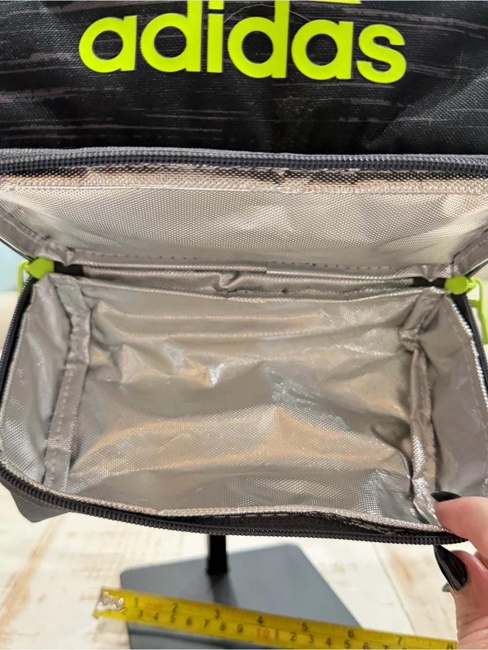 adidas Black & Neon Green Lunch Bag Lunch Box School